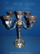 A Wedgwood four branch candelabra with centre piece, 14'' tall.