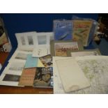 A box of war and military books, maps, picture plates, flight magazine etc.