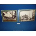 Two original albumen 19th Century photographs; 'The Old House Hereford' and 'Hereford Cathedral',