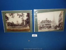 Two original albumen 19th Century photographs; 'The Old House Hereford' and 'Hereford Cathedral',