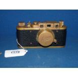 A Russian FED/Zorki copy of a Leica, stamped Leitz Elmar 50mm f/3.