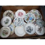 A quantity of small china Plates including, 'Dr Franklin's Maxim's' BW and Co,