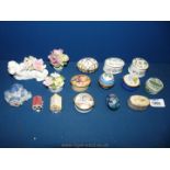 A quantity of small trinket boxes including Limoges France, Aynsley, Wedgwood,