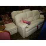 A very good G-Plan pale cream/beige leather upholstered Lounge Suite comprising a pair of