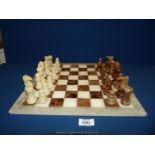 An Italian made onyx/stone chess set, by C.A & A.