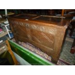 A fine old Oak two panel peg-joyned Sabre Chest,