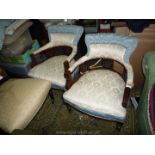 A pair of most attractive Edwardian bow back/tub Armchairs having turned front legs,