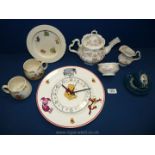 A small quantity of china including Royal Doulton 'Bunnykins' cups, Wade ashtray,