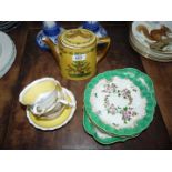 A small quantity of china including Delvaux porcelain teapot,
