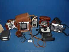 A quantity of film Cameras including Zeiss Ikonta M, two Kodak Retinettte, Petri Racer,