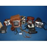 A quantity of film Cameras including Zeiss Ikonta M, two Kodak Retinettte, Petri Racer,