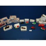 A box of Corgi miniature models specially delivered in individual postal boxes, mint, some unopened,