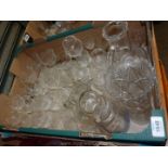 A quantity of glasses including champagne bowls, wine, sherry etc.