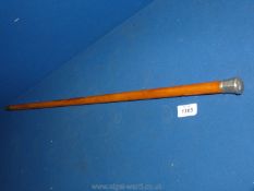 **A white metal topped Cane, engraved with C.G.