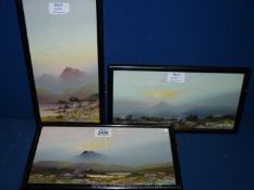 Three Frank Holme watercolours of moorland landscapes, all signed and in original frames.
