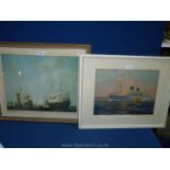 Two framed prints to include 'The Arrival of a Dutch East Indian Fleet',