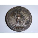 A silver plated on copper circular Medallion with in relief to the perimeter "Zer Feier Der