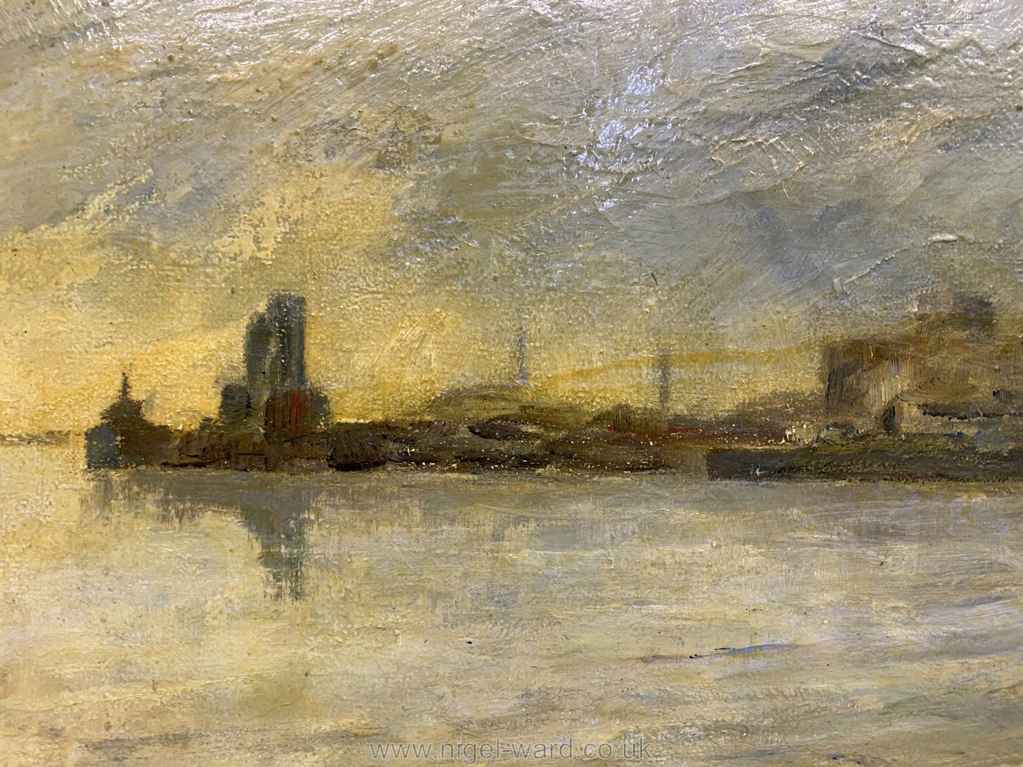 A framed oil on board attributed to Edward Seago, apparently entitled "Rain Clouds over Le Havre", - Image 10 of 10