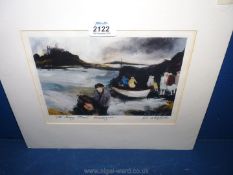 A pencil signed Print by Gill Watkiss entitled, Ferry Boat Marazion,