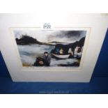 A pencil signed Print by Gill Watkiss entitled, Ferry Boat Marazion,