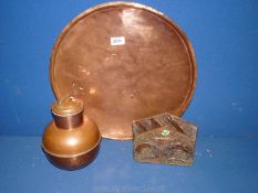 A large copper Charger 17" diameter,