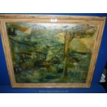 Camille Niogret and Marie Bertone abstract landscape Oil on board.