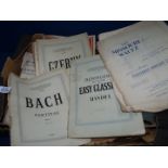 A quantity of Music Scores to include Bach Partitas, Handel, Missouri Waltz, etc.