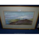 A framed and mounted Watercolour signed lower right Anthony Kerr titled 'From Anelog The Lleyn