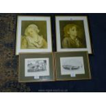 Two framed Jean-Baptiste Grueze prints 'Young Boy' and 'Young Girl',