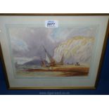 A framed and mounted Watercolour depicting "Back of The Isle of White",