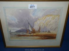 A framed and mounted Watercolour depicting "Back of The Isle of White",