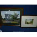 A framed and mounted Watercolour of a garden scene, signed lower left,