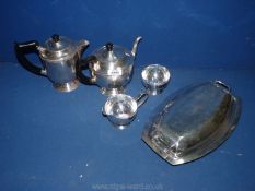 A Viner's art Deco plated tea and coffee set and a Dixon's art Deco plated tureen.