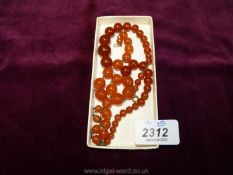 Two amber necklaces, a/f.