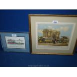 A framed print 'Horse Drawn Tramway at Marble Arch 1860',