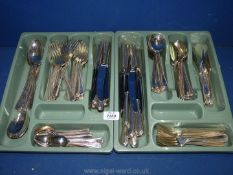 An epns AI Sheffield England twelve place setting Cutlery set including fish knives and forks,
