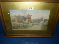 An early 20th century Watercolour of village scene inscribed Stanton Harcourt (Oxfordshire),