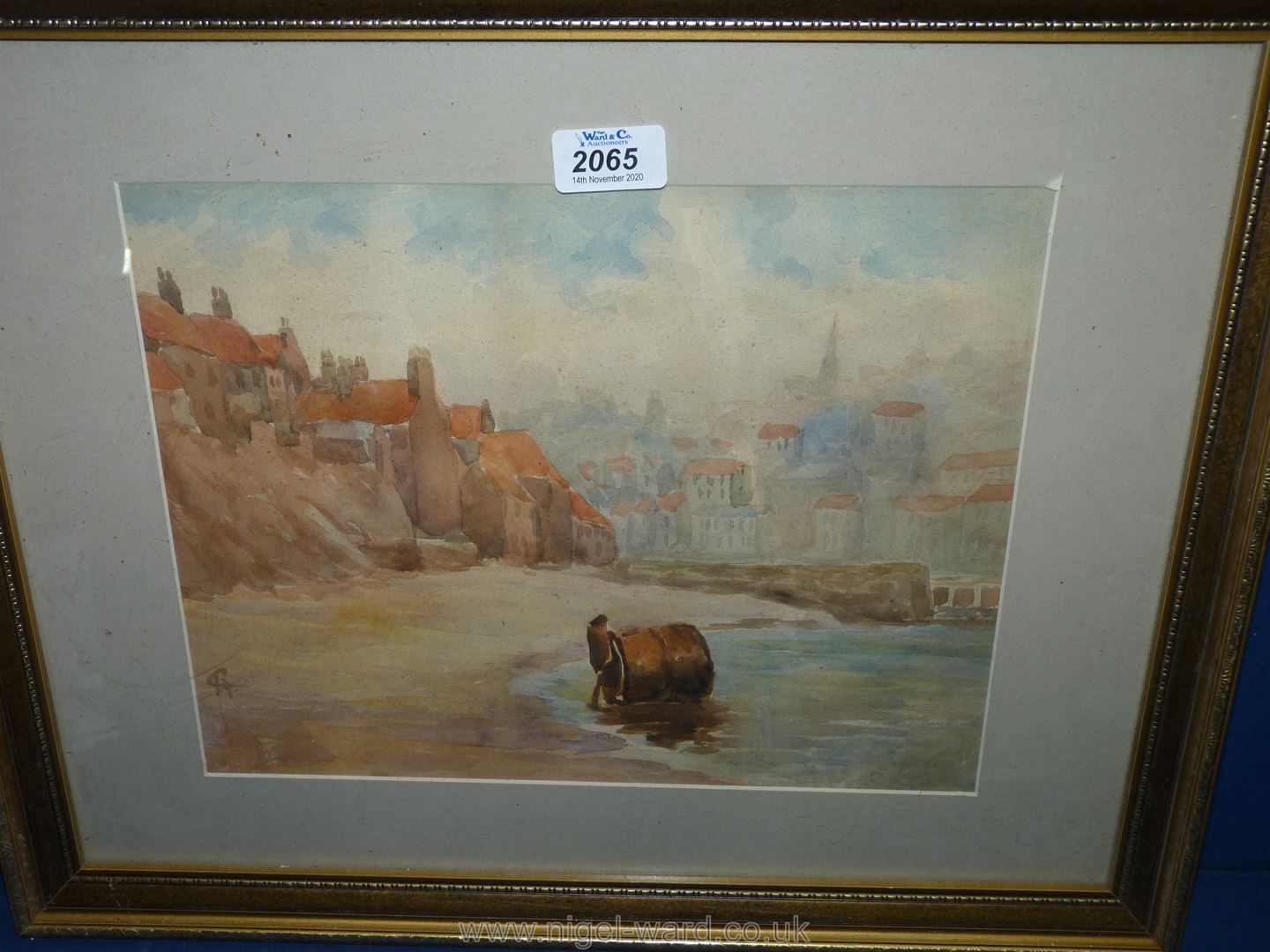 A watercolour "Lowtide", Harry Goodwin 1840-1925, signed with initials H.G.