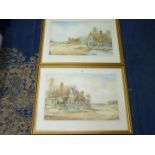 A pair of framed and mounted Watercolours signed lower right Ernest T.