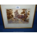 A framed and mounted Watercolour depicting Norton near Swansea signed in pencil in margin A.
