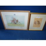 A framed print 'Party Animals' by Minter Kemp,