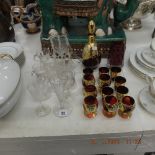 A small quantity of glassware including a Whitefriars vase