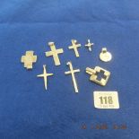 Eight silver crosses