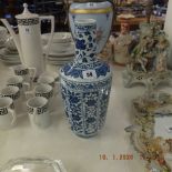 A 19th century Chinese export blue and white vase with seal mark to base