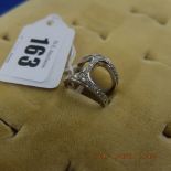 A 14ct white gold and diamond ring size I