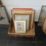 Five assorted Chinese pictures including a 19th century painting on rice paper,