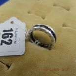 A Bvlgari save the children sterling silver and ceramic ring size U