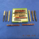 Assorted early fountain pens 1930-50s including Parker & Conway Stewart,