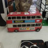 A tinplate London double decker bus