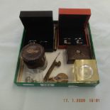 Two pairs of cufflink's and other items